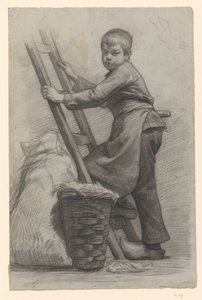 Boy Standing by a Ladder and a Basket by Jan Veth