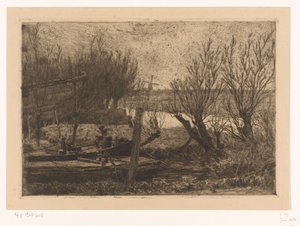 Landscape with Boats in a Ditch near a Canal by Jan Veth