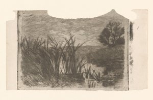 Landscape with Water, Reeds, and Rowboat by Jan Veth