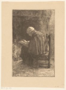 Old woman by hearth by Jan Veth