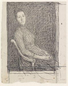Portrait of Anna Dorothea Veth-Dirks, Seated Facing Right by Jan Veth