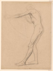 Standing Male Nude with Bow and Arrow by Jan Veth
