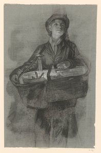 Standing Boy with Basket by Jan Veth