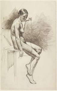 Study of Seated Female Nude by Jan Veth