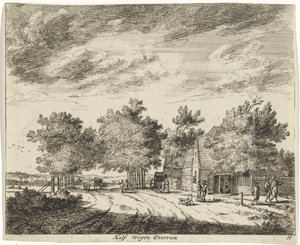 Landscape Halfway Overveen Half wegen Overveen (title on object) Landscapes of the Surroundings of Haarlem (series title) Views Outside Haarlem, Done by J.V.V. (series title on object)
