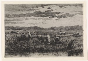 Landscape with Sheep by Johannes Martinus Vrolijk