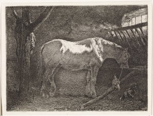 Horse in Stable by Johannes Martinus Vrolijk