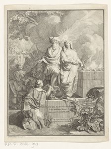 Allegorical Title Page with Patriarch Abraham and Truth (Title Page for: Arnold Hoogvliet, Abraham the Patriarch, in XII Books, 1728) by Jan Wandelaar