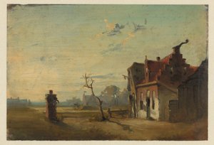 Landscape with Farmhouse and Water Pump by Jan Weissenbruch