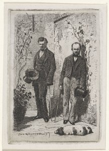 Self-Portrait with Frederik Hendrik Weissenbruch by Jan Weissenbruch