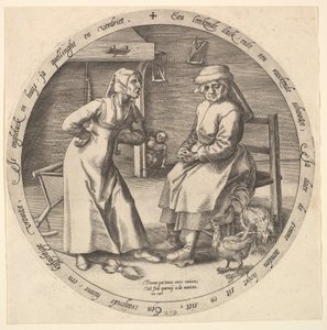 The Scolding Woman and the Cackling Hen, c. 1568 by Jan Wierix