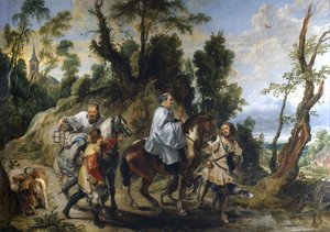 Rudolph of Habsburg and the Priest, ca 1625