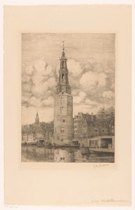 Montelbaanstoren by Jan Willem Lindeman (signed by artist)