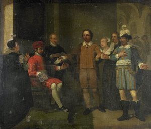 Jacob Simonsz de Rijk Getting the Spanish Governor-General Requesens to Release Marnix van Sint Aldegonde, 1575 by Jan Willem Pieneman