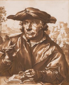 Portrait of a Scholar, after Quentin Massys by Jan de Bisschop