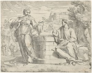 Christ and the Samaritan Woman by Jan de Pape (rejected attribution)