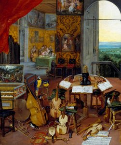 Detail Hearing Representing Musical Instruments by Jan the Elder Brueghel