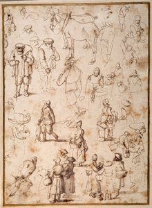 Studies of Peasants from Life by Jan the Elder Brueghel