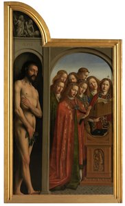 Adam and Singing Angels by Jan van (after) Eyck