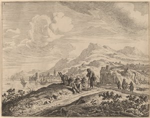 View of the River Rhine by Jan van Aken after Herman Saftleven