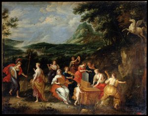Pallas Athena and Muses