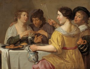 The Pretzel Eaters by Jan van Bijlert