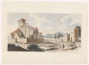 Italian Landscape with Man on a Mule