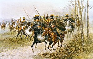 Napoleon and his staff surprised by Cossacks by Jan van Chelminski