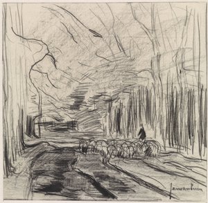 Flock of Sheep in a Forest by Jan van Essen