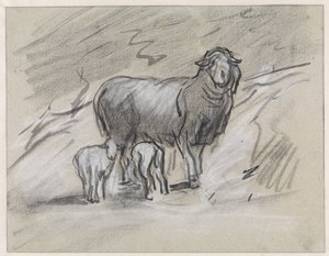 Sheep with Two Lambs by Jan van Essen