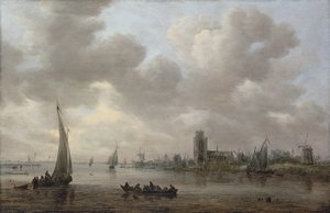 A View of the Maas with Dordrecht Beyond by Jan van Goyen