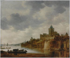 River Landscape with View of Valkhof, Nijmegen by Jan van Goyen
