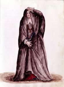 A Venetian courtesan in the 18th century, from the manuscript 