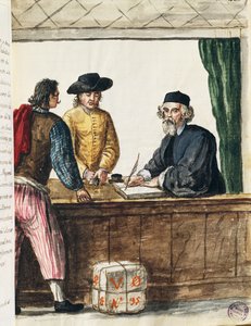 Distinguished merchant, illustration from Illustrated book of Venetian costumes by Jan van Grevenbroeck