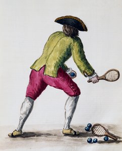 Man playing with racquet and balls, from The Illustrated Book of Venetian Costumes, Italy by Jan van Grevenbroeck
