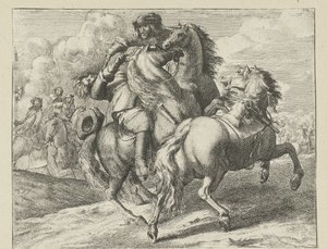 Soldier on Horseback Shot Down (Cavalry Scenes series) by Jan van Huchtenburg (possibly copy after)