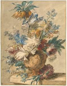 Bouquet of Spring Flowers in a Terracotta Vase by Jan van Huysum