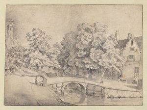 View of the Leidsegracht in Amsterdam, Seen from the Keizersgracht by Jan van Kessel