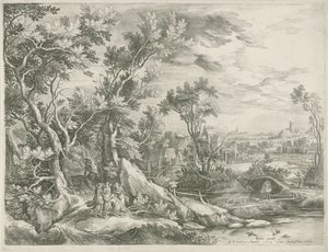 Landscape with Abraham Pleading with the Three Angels to Spare Sodom
