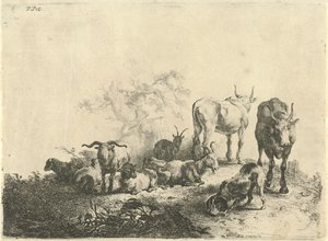 Landscape with Cattle and a Milkmaid by Jan van  Noordt