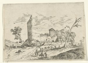 Landscape with Roman Ruin and Donkey Herders