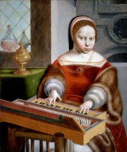 Young Woman Playing a Clavichord