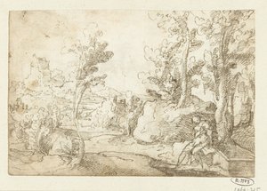 Landscape with a Figure Sitting by a Well