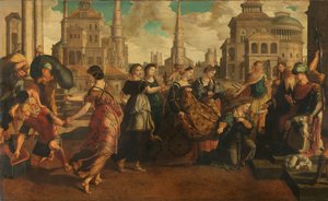 Solomon and the Queen of Sheba by Jan van Scorel (circle of)