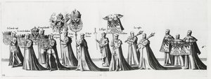 Imperial Arms at the Funeral Procession of Emperor Charles V, 1559 by Jan van and Doetechum Doetechum the elder