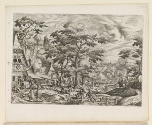 Landscape with Village Scene by Jan van and Doetechum Lucas van and Bol Hans Doetechum the elder
