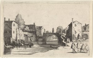 View of a Canal in a City (series title: Seascapes) by Jan van de Velde (II)