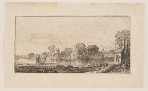 A Little Chapel by a Pond, from Six Landscapes by Jan van de Velde II