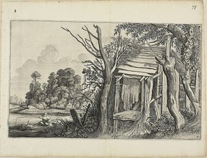Dilapidated Hut, Plate 4 from Landscapes by Jan van de Velde II