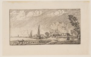 Lime-Kiln in Stormy Weather, from Six Landscapes by Jan van de Velde II
